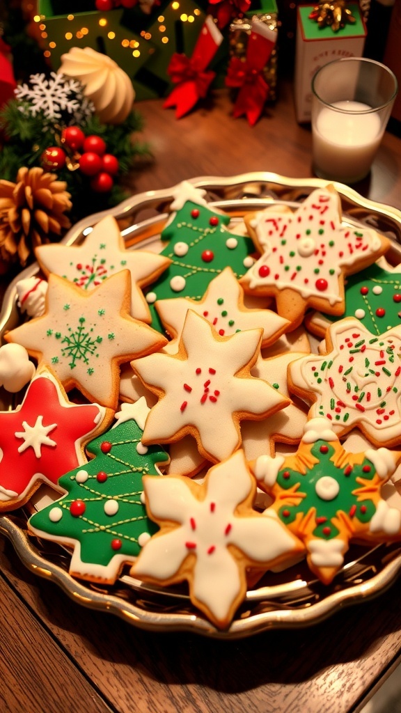 Classic Christmas Cookies Recipe A colorful assortment of decorated Christmas cookies on a festive platter.
